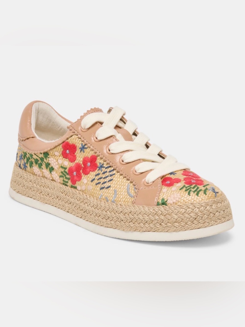 Dolce Vita Azalia Sneakers Sand Floral Raffia size 8.5
